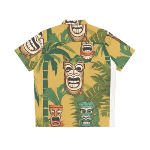 tiki masks yellow Men's Hawaiian Shirt (AOP)