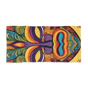 Yellow Tiki Beach Towel