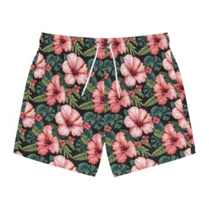 Pink Hibiscus Swim Trunks (AOP)