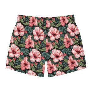 Pink Hibiscus Swim Trunks (AOP)