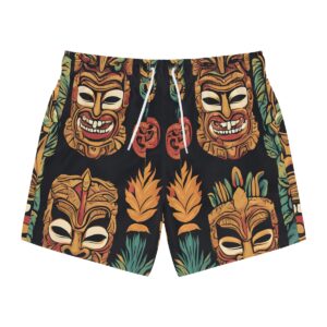 Black tiki Swim Trunks (AOP)