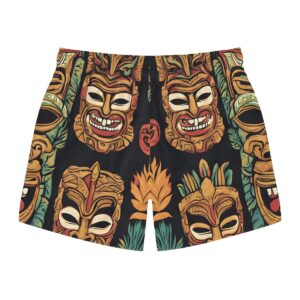 Black tiki Swim Trunks (AOP)