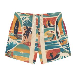 Chicks And Surfboards Swim Trunks (AOP)