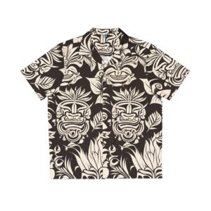 Tiki Black Men's Hawaiian Shirt (AOP)