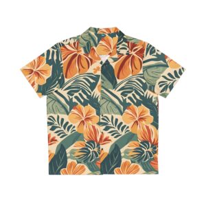 Flower & leaves Men's Hawaiian Shirt (AOP)