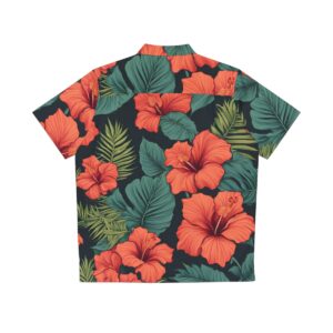 Hibiscus Red Blossoms Men's Hawaiian Shirt (AOP)