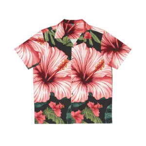 Big Pink Hibiscus Blossoms Men's Hawaiian Shirt (AOP)