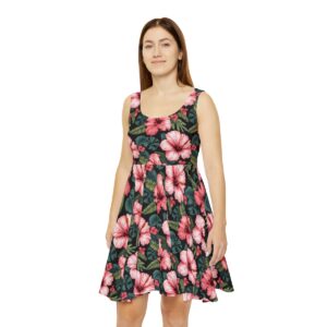 Pink Hibiscus Women's Skater Dress (AOP)