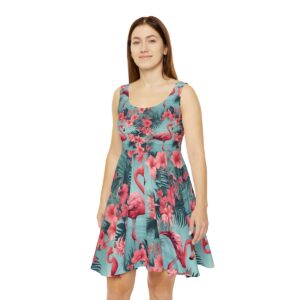 Flamingo Flowers Women's Skater Dress (AOP)