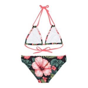 Pink Hibiscus Strappy Bikini Set (AOP)