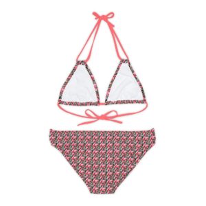 Flamingo flowers Strappy Bikini Set (AOP)